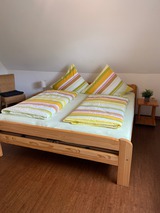 Ferienwohnung in Riepsdorf - Wohnung auf dem Lande - Schlafzimmer mit Doppelbett 180x200