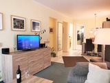 Ferienwohnung in Kühlungsborn - Appartementanlage Ostseeblick Fewo Rügen 12 - Wohnbereich mit  modernem TV,  Musikanlage, WLAN