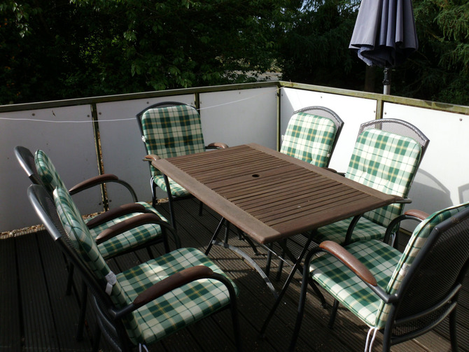 Ferienwohnung in Schwienkuhl - Ferienhof Hüttmann-Dreblow 1 - Dachterrasse