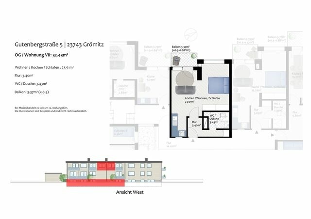 Ferienwohnung in Gr&ouml;mitz - Ostsee-Quartier 7 | Gutenbergstra&szlig;e 5 | APPARTO Gr&ouml;mitz - Bild 3