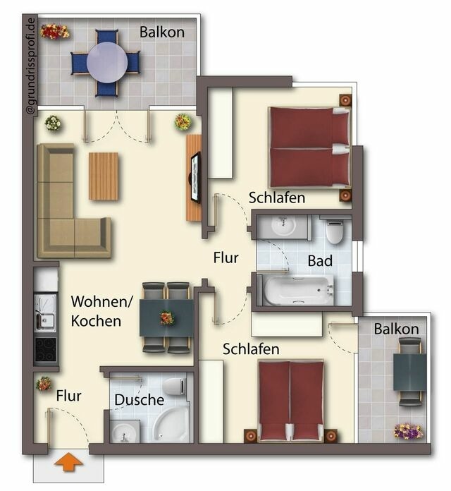 Ferienwohnung in Seebad Heringsdorf - (Brise) Villa Marlen App. 07 - Bild 19